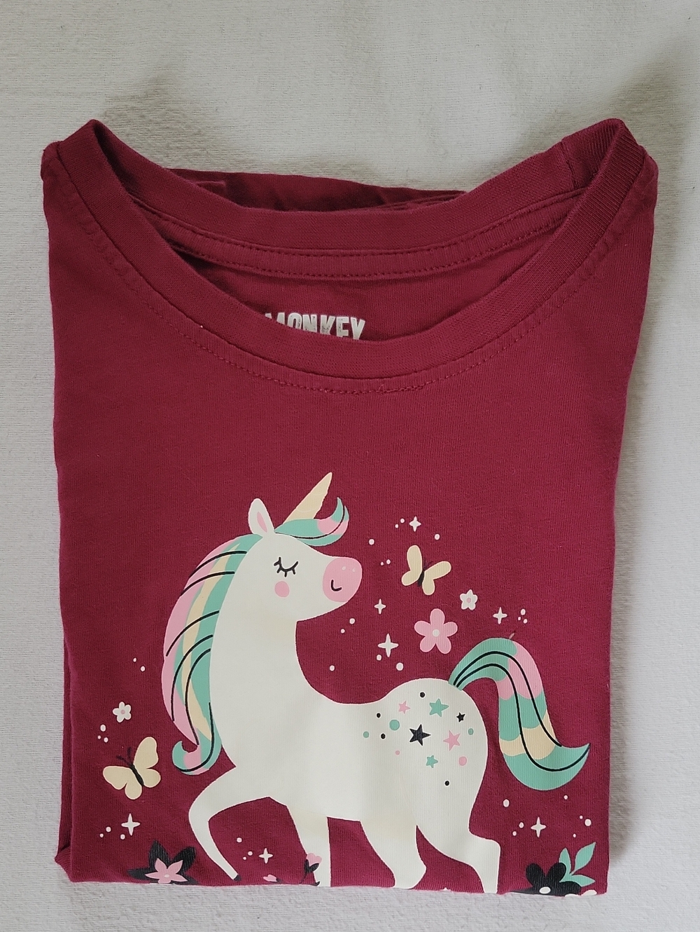 Girls 5-6 AY Unicorn  Long-Sleeve Top Like New